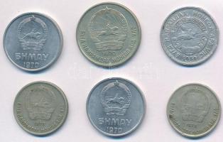 Mongólia 1959. 15m Al + 1970. 2m Al (2x) + 10m Cu-Ni (2x) + 15m Cu-Ni T:2,2-
Mongolia 1959. 15 Mong...