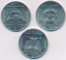 1985. 100Ft alpakka (3xklf) "Természetvédelem - Mocsári teknős, Vadmacska, Vidra" T:BU