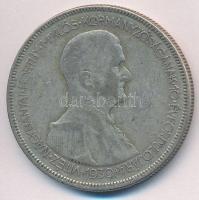 1930. 5P Ag "Horthy jobbra" T:3 patina Adamo P8