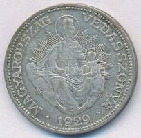 1929. 2P Ag "Madonna" T:2- kis patina Adamo P7