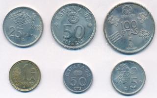 Spanyolország 1980. 50c-100P (6xklf) "Labdarugó VB 1982" T:1- 
Spain 1980. 50 Centimos - ...