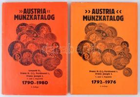 Austria Münzkatalog 1792-1976. 3. Auflage. Verlag Netto-Marktpreiskatalog Austria, Wien, d.n. + Austria Münzkatalog 1790-1980. 6. Auflage. Verlag Netto-Marktpreiskatalog Austria, Wien, d.n. használt állapotban