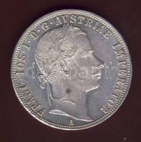 Ausztria 1860A 1Fl Ag peremen érdekes verési hiba T:1/2