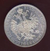 Ausztria 1860A 1Fl Ag peremen érdekes verési hiba T:1/2