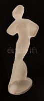 Art-deco stílusú női figura, jelzés nélkül, formába öntött, maratott, lepattanás és csorba nélkül, m:21,5 cm