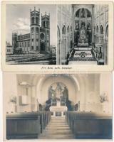 5 db RÉGI magyar képeslap: templom, oltár, belsők / 5 pre-1945 Hungarian postcards: church, altar, interior