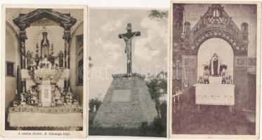 5 db RÉGI magyar képeslap: templom, oltár, belsők / 5 pre-1945 Hungarian postcards: church, altar, i...