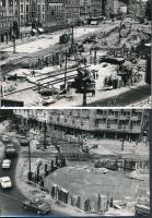 cca 1968 Budapest, Baross téri építkezés, 10 db vintage fotó, 9x14 cm és 13x18 cm
