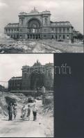 cca 1968 Budapest, Baross téri építkezés, 10 db vintage fotó, 9x14 cm és 13x18 cm