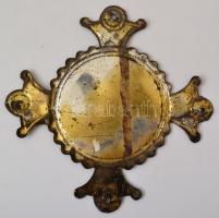 Mária szíve pajzs, fém, kopottas állapotban, 12x12cm