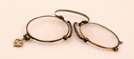 Régi kopottas cvikker, Calderoni és Társa feliratú kopottas fémtokban, 10x5 cm, 13x5 cm