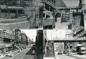 cca 1975 Budapest, Felszabadulás téri építkezés, 13 db vintage fotó, 9x13 cm