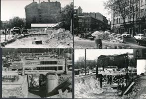 cca 1974 Budapest, Kálvin téri építkezés, 13 db vintage fotó, 9x14 cm