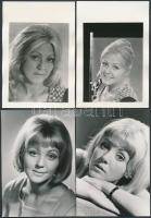 cca 1972 Halász Judit színésznőről készült 4 db eredeti negatív és ezekről készített vintage, kontak...