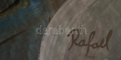 Rafael jelzéssel: Ötórai tea. Vegyes technika, karton, üvegezett keretben, 60×40 cm