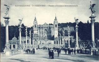 1911 Turin, Torino; Expo, Ponte, Fontana monumentale / bridge, fountain
