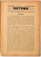 1925 Botond, Szépirodalmi és Tudományos Folyóirat, Szalay Gyula szerk., I évfolyam első szám!  pp.:3...