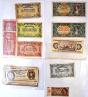 71db-os vegyes, főleg magyar pengő, forint gyűjtemény néhány külföldi darabbal, közte 1914. 50K horv...