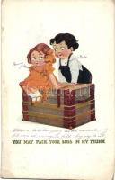 You may pack your duds in my trunk children, romantic, art postcard, T. P. & Co. Series 799-7 (EB)