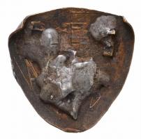 DN "Knezich PF" zománcozott fém sapkajelvény, hátoldalán nagy mennyiségű forrasztóón (36x3...