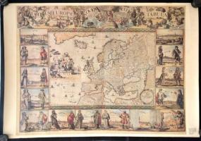 Gerard Valck (1652-1726) 2 db. térképének (Európa, Amerika) reprintje, papír, néhol foltos, gyűrött, de egyébként jó állapotban, 67x97 cm.
