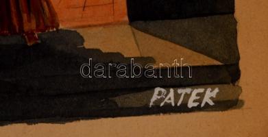 Patek jelzéssel: Barátok. Akvarell, papír,  23×36 cm