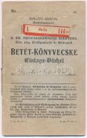 Harta 1913. "Magyar Királyi Postatakarékpénztár" Hartai fiókjának betétkönyve, bejegyzésekkel és bélyegzésekkel