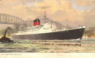 1957 Cunard RMS Saxonia, British ocean liner, s: C. E. Turner (EK)