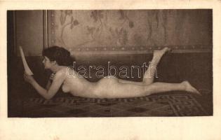 Erotic postcard, nude lady