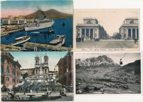 12 db RÉGI olasz városképes lap, vegyes minőségben / 12 pre-1945 Italian town-view postcards, mixed quality