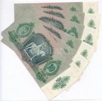 1936. 10P (7x) sorszámkövetők, nyomdai papírránccal T:I,I-