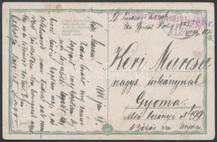 Field post postcard "K. und K. Reservespital Hrag. Nr." Tábori posta képeslap "K. und...