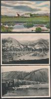 4 db RÉGI izlandi képeslap; 3 tájkép, 1 izlandi hölgy / 4 pre-1945 Icelandic postcards; 3 landscapes, 1 Icelandic lady
