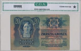 1913. 20K "Citta' di Fiume Instituto di Credito del Consiglio Nationale" felülbélyegz...