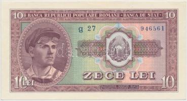 Románia 1952. 10L kék sor- és sorozatszámmal T:I Romania 1952. 10 Lei with blue serial C:UNC  Krause 88.