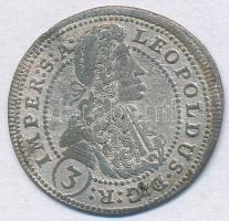 Csehország / történelni tartomány 1701GE 3kr Ag I. Lipót Prága T:2- ph., kissé hullámos lemez Bohemia 1701GE 3 Kreuzer Ag Leopold Prague C:VF edge error, slightly wavy planchet