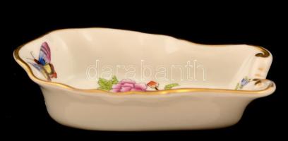 Herendi VIktória mintás kis tálka, kézzel festett, jelzett, kis kopásnyomokkal, 10×5,5 cm