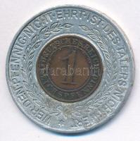 Német 3. Birodalom 1936. "Münsterberg Sparkasse 1836-1936" fém emlékérem benne 1936D 1pf B...