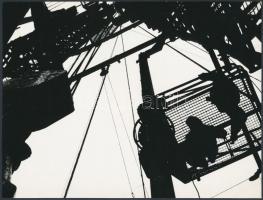 cca 1970 A kortárs magyar fotográfia avantgarde korszakából Vincze János (1922-1998): Olajkút I-II. című 2 db vintage alkotása, 24x16 cm