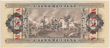 1986. 50Ft "MINTA" perforációval és felülnyomással "D 000 000814" nyomdai papírr...