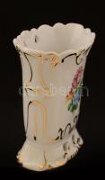 Virágmintás Herendi váza, kézzel festett, jelzett, hibátlan, m: 11,5 cm
