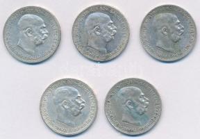 Ausztria 1912-1916. 1K Ag "Ferenc József" (5xklf) T:2
Austria 1912-1916. 1 Corona Ag &quo...