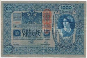 1902. 1000K (2x) mindkét oldal német, "DEUTSCHÖSTERREICH" felülbélyegzéssel T:III Adamo SK35/1