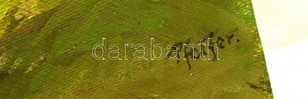 Pfeffer jelzéssel: Vízimalom.  Olaj, farost, kopott,  50×40 cm