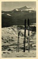 Körösmező, Jaszinya; Téli táj, síléc, kiadja Csicsor József / winter landscape ski