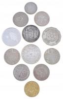 Vegyes: 12db-os vegyes magyar és osztrák fém- és ezüstpénz tétel, közte 1939. 5P Ag "Horthy bal...