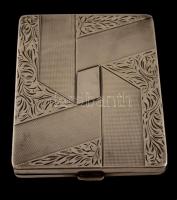 Díszes ezüst (Ag.) cigarettatárca, jelzett, 10,5×8×1,5 cm, nettó 97,8 g