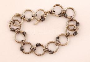 Ezüst(Ag) karkötő, jelzett, h: 15,5 cm, nettó: 10 g