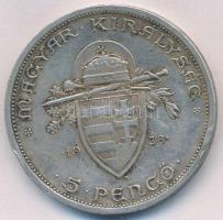 1938. 5P Ag "Szent István" T:2 ph