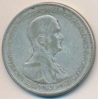 1930. 5P Ag "Horthy jobbra" T:3 patina Adamo P8